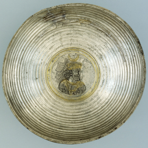 Plate with a Portrait Medallion of a KingIran, 224-651, anonymous gift 