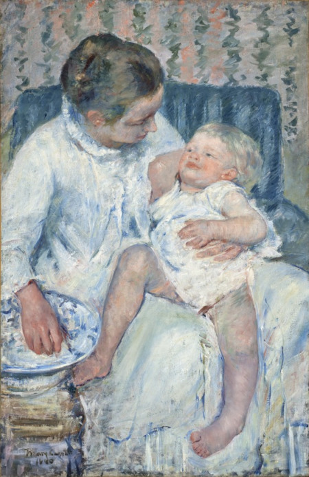 Mother About to Wash Her Sleepy Child, Mary Cassatt, United States, 1880, Mrs. Fred Hathaway Bixby Bequest 