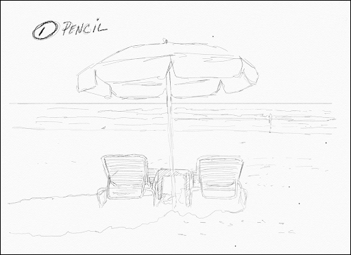 Draw the beach scene to fit the rectangle