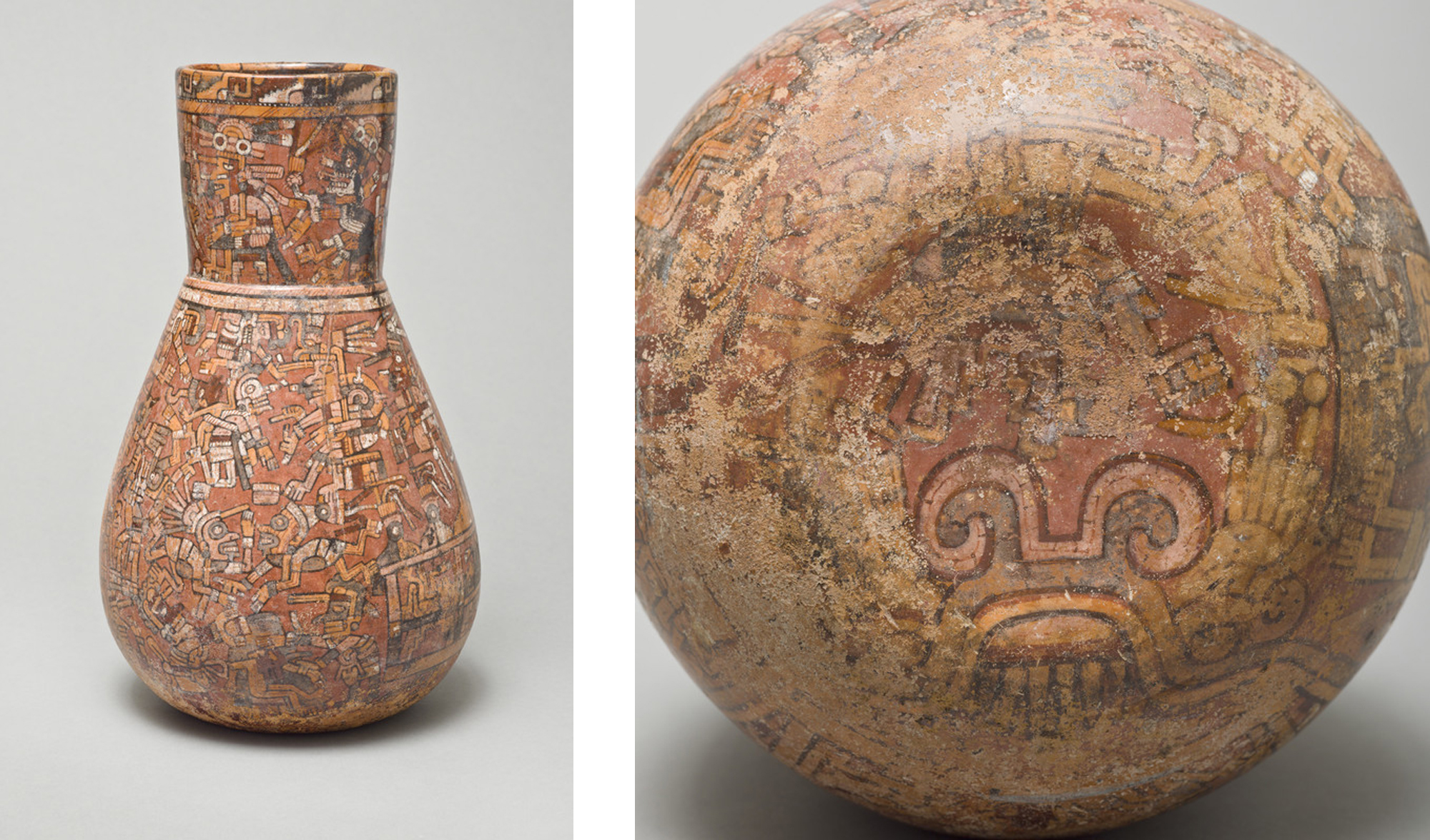 Vessel with Codex-Style Scene, Mexico, West Mexico, Nayarit, Mixtec-Puebla or International style, 1350–1500, Los Angeles County Museum of Art, purchased with funds provided by Camilla Chandler Frost (M.2000.86), photo © Museum Associates/LACMA