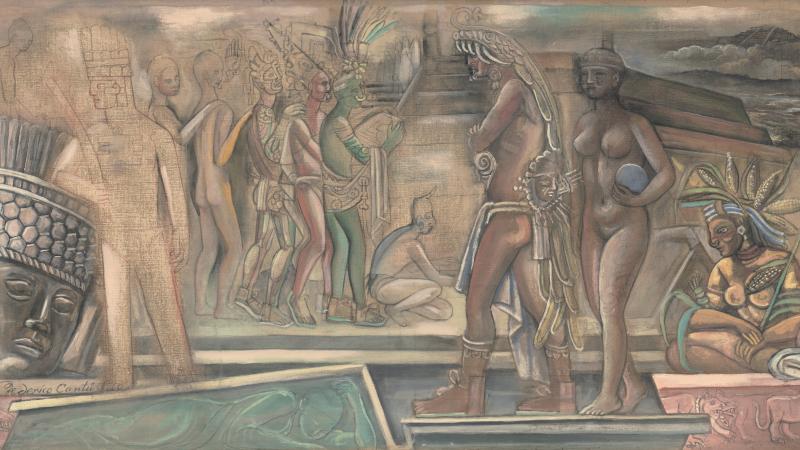 A Mexican Mural Study by Federico Cantú 