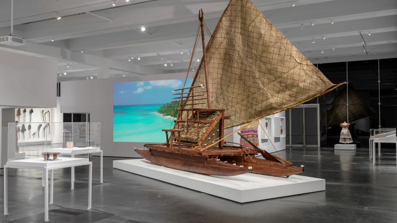 A Fijian Drua Docks in Los Angeles