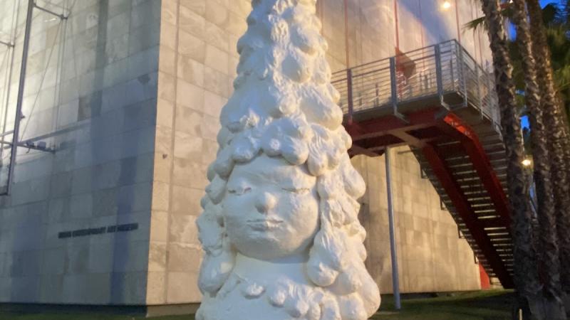 Installing Yoshitomo Nara's "Miss Forest" for Nara's Retrospective at LACMA