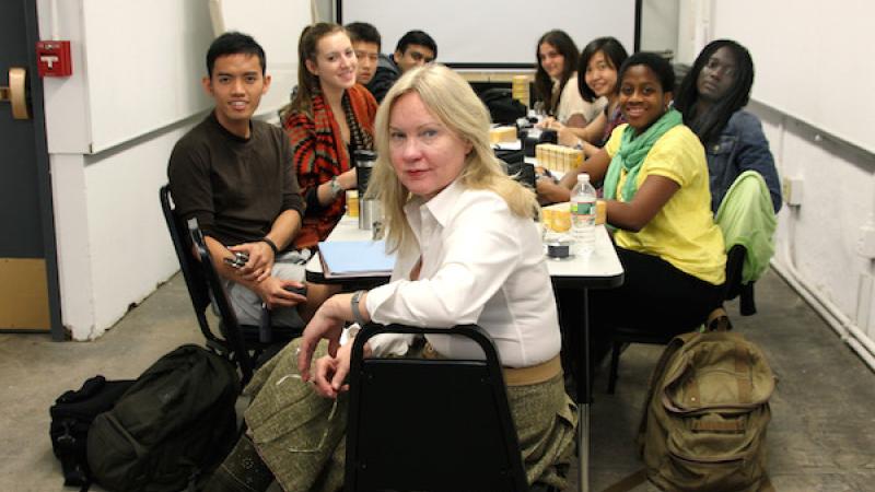 With Sarah Charlesworth