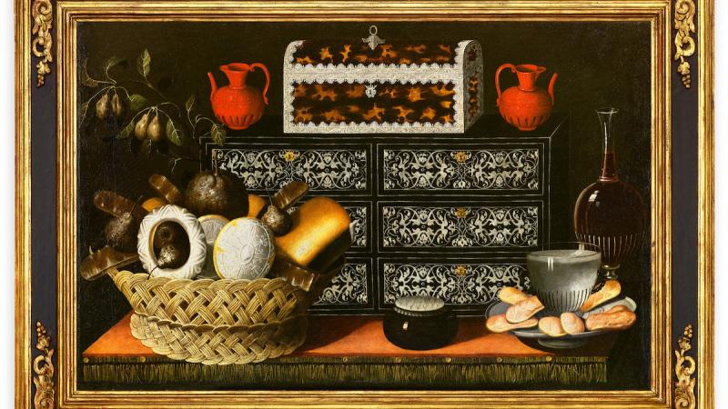 New Acquisition: Bernardo Polo’s “Still Life with an Ebony and Ivory Cabinet, Tortoiseshell Chest, and Sweets”