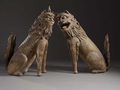 Phoenix or Set of Two Guardian Lions