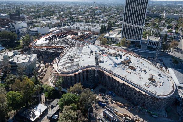 Overhead photo of building under construction