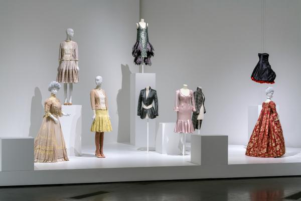 Gallery view with dressed mannequins