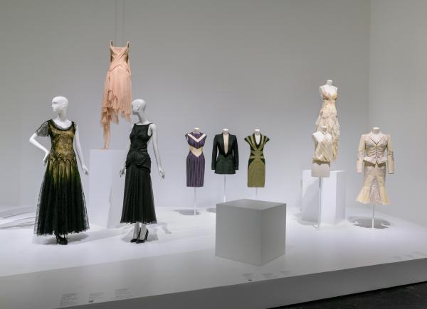 Gallery view with dressed mannequins