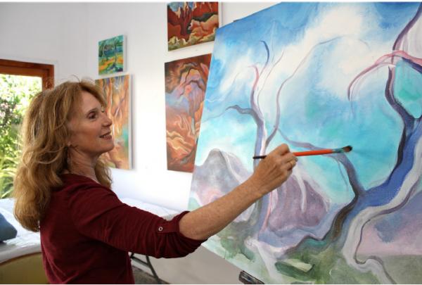 Linda Jacobson in her Los Angeles studio, photo courtesy of the artist