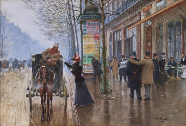 Jean Béraud, Parisian Street Scene: Boulevard des Capucines, circa