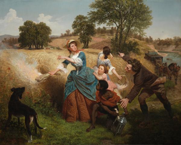 Emanuel Gottlieb Leutze, Mrs. Schuyler Burning Her Wheat Fields on the Approach of the British, 1852