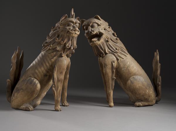 Pair of Guardian Lions, Japan, 10th century