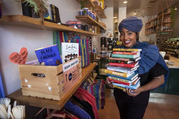 Asha Grant, Director of the Free Black Women's Library - LA, image credit: Mel Melcon LA Times