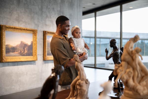 Visitors in the David Geffen Galleries