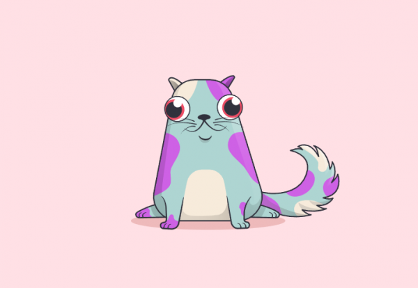 CryptoKitty on a pink background