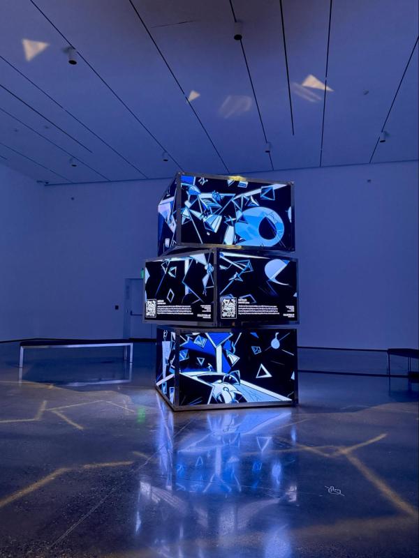 Black and blue block display