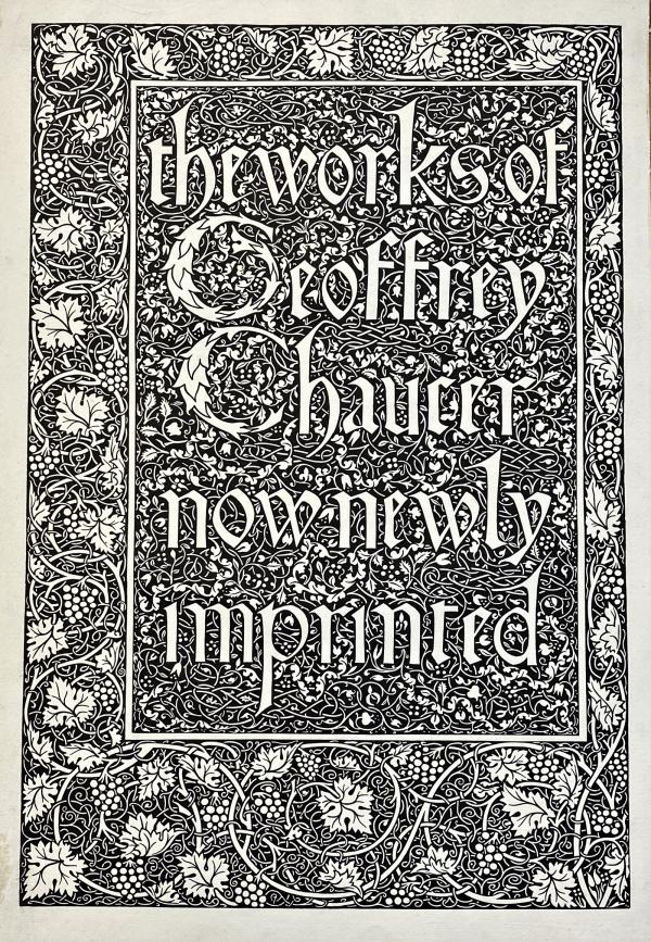 Ornate title page of Chaucer