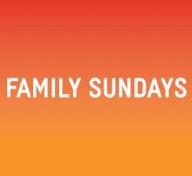 Andell Family Sundays Anytime graphic on orange background