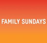 Andell Family Sundays Anytime graphic on orange background