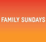 Orange graphic reading "Andell Family Sundays Anytime"