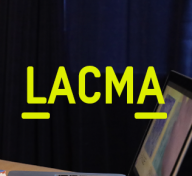 Graphic reading "LIVE LEARN LACMA" on a background of a girl painting
