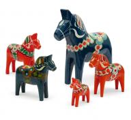 Painted wood horse figures