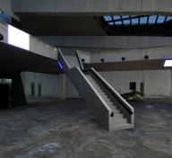 Virtual render of building interior with staircase