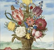 Painting of flowers in vase