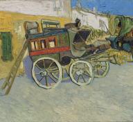 Colorful stagecoach painting