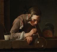 Image of painting, Jean-Baptiste-Siméon Chardin, Soap Bubbles, after 1739