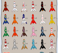 Drawing of rockets