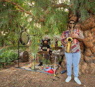 Musicians in the woods