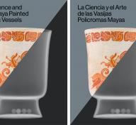 Two book covers in English and Spanish featuring a vase bisected by an x-ray image