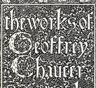 Ornate title page of Chaucer