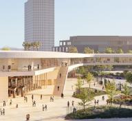 Rendering of LACMA's new David Geffen Galleries, Atelier Peter Zumthor & Partner/Boundary